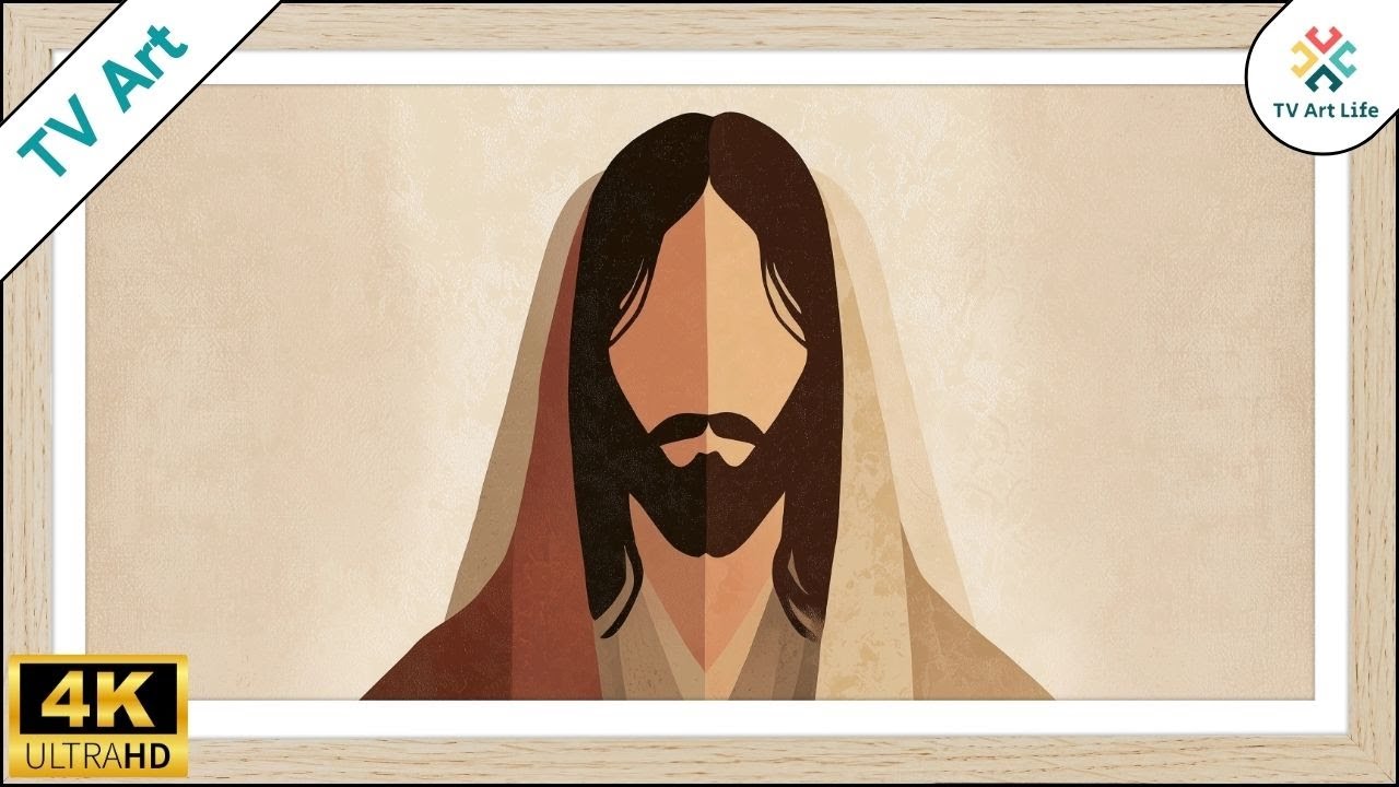 Minimal Jesus Illustration | Christian Frame TV Art | Modern Faith Screensaver | 4Hrs 4K