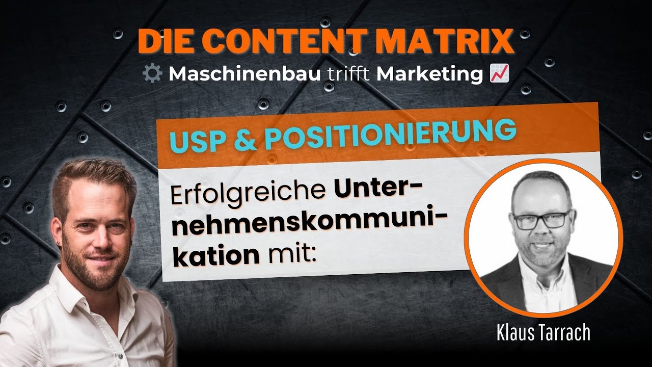 #110 - USP und Positionierung: Erfolgreiche Unternehmenskommunikation mit Klaus Tarrach