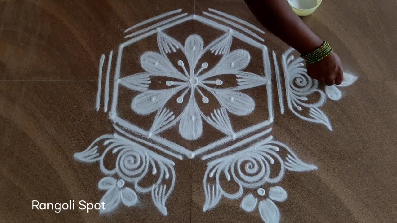 Aadi Madham First Day Kolam  ||  Very Beautiful and Simple Rangoli  ||  Rangoli Spot