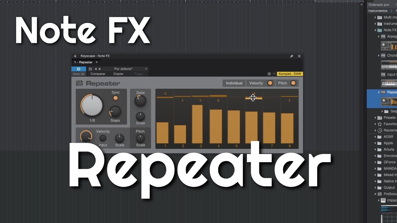 Note FX. Repeater. Studio One Profesional. Repetidor De Notas.