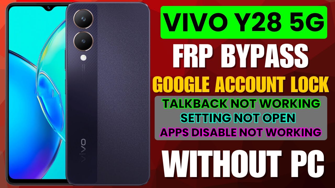 Vivo Y28 5g Frp Baypass!! Vivo Y28 Google Account Lock Remove Without Pc