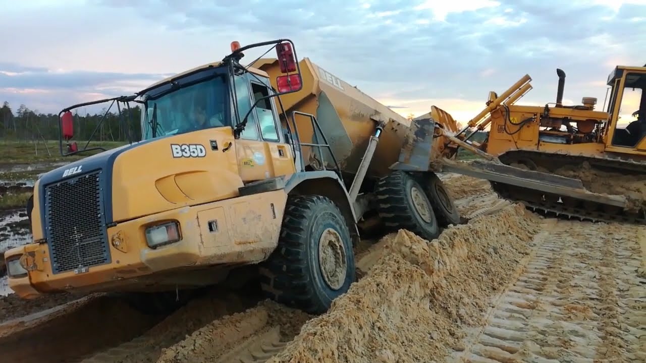 Powerful equipment works in extreme off road conditions  Tractors get stuck in mud
