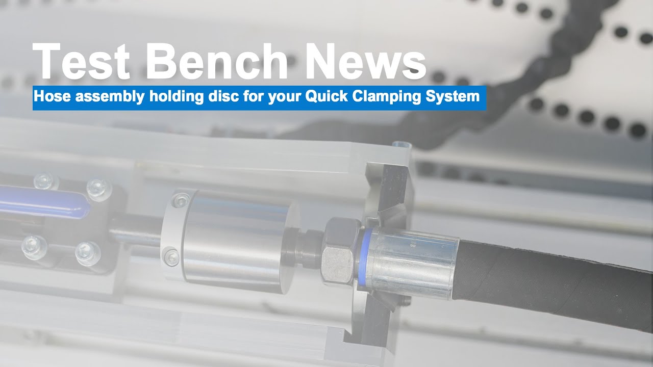 UNIFLEX Test Bench Update! Universal Hose Line Holding Discs for Hose Assemblies with Narrow Gaps