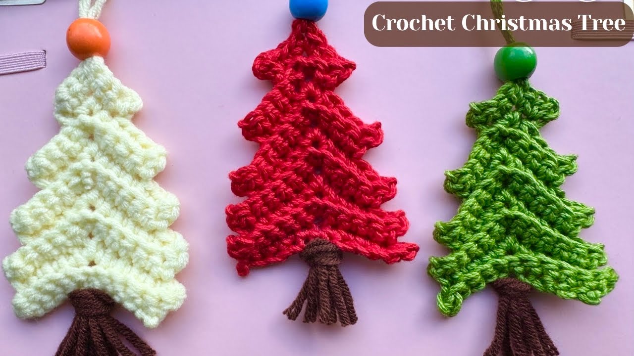 EASY Crochet Christmas Tree Ornament | Crochet Pine Tree