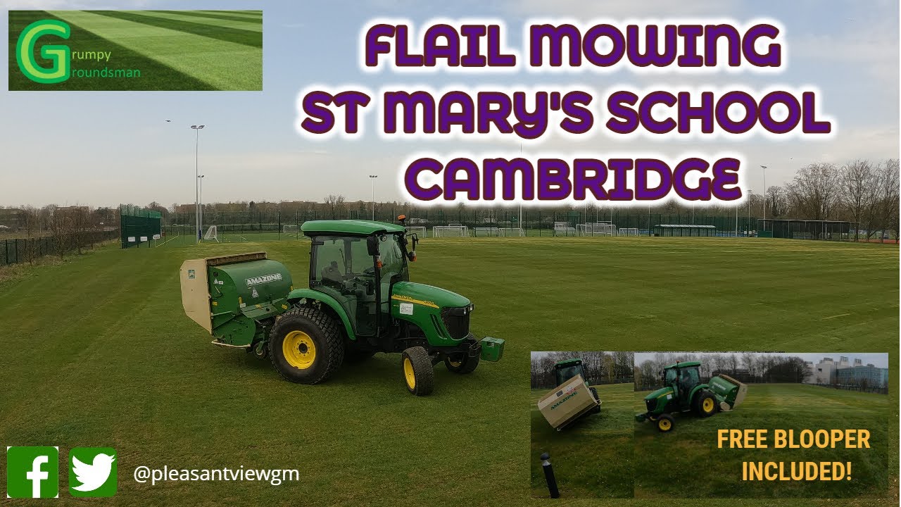Cambridge Pitch Flail Mow with John Deere 4520 and Amazone