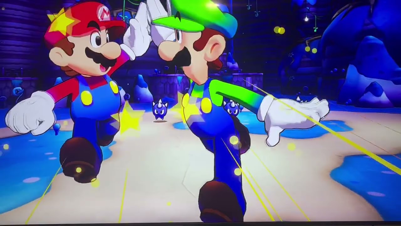 Mario Luigi found something to wind blowing 