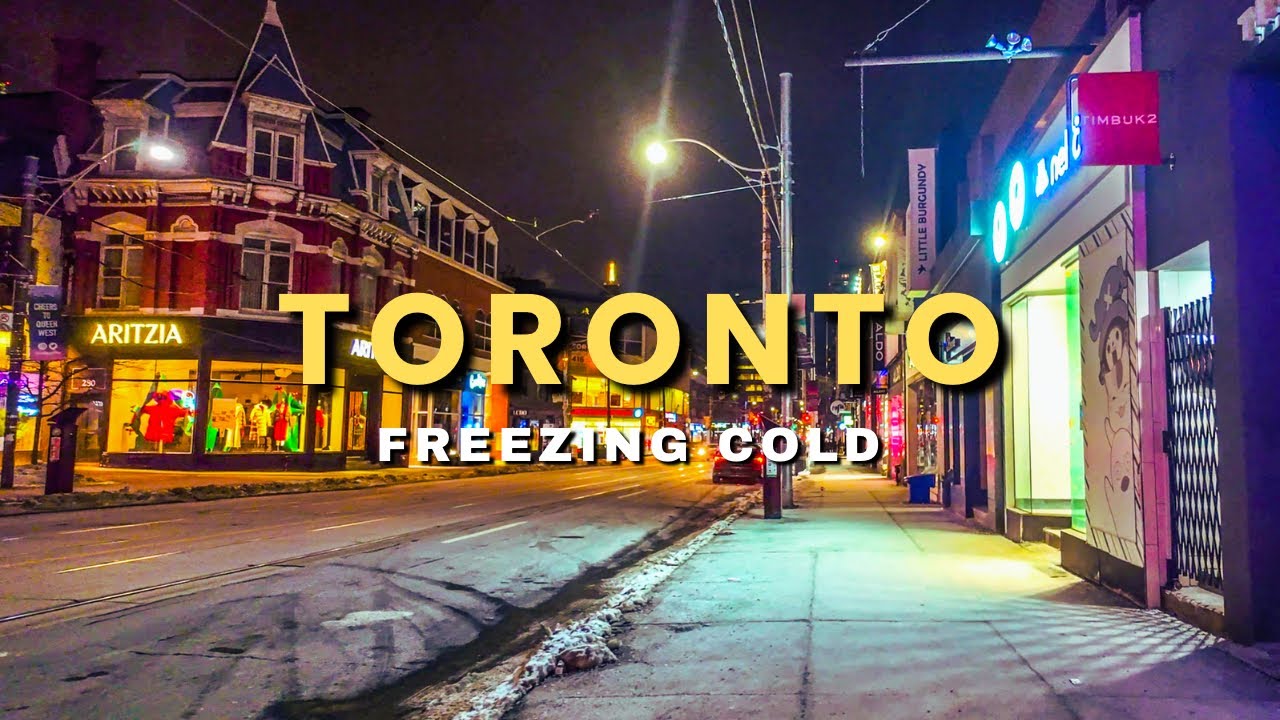 Freezing Night in the Empty Streets of Toronto | Midnight 4K Walk