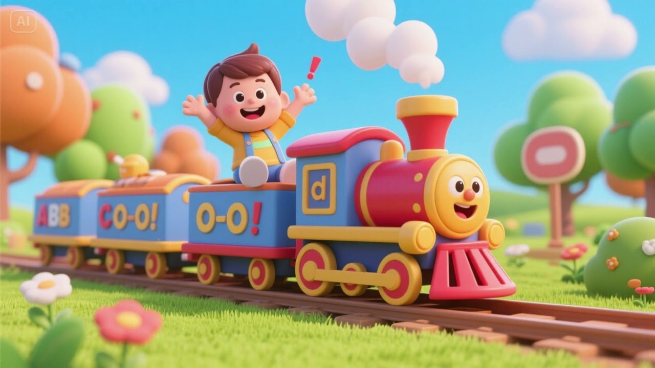 The Alphabet Train Says Choo Choo | ABC Learning Nursery Rhymes for Kids