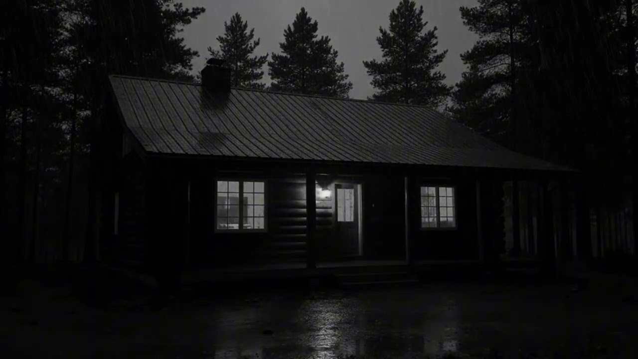 Rainstorm on a Wooden Cabin Roof | Peaceful Rain Sounds for Deep Sleep
