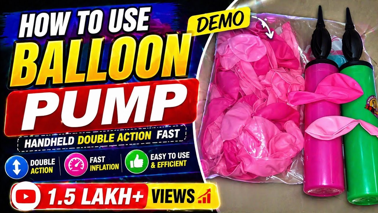 How to Use Balloon Pump | Handheld Double Action Fast Balloon Pump DEMO