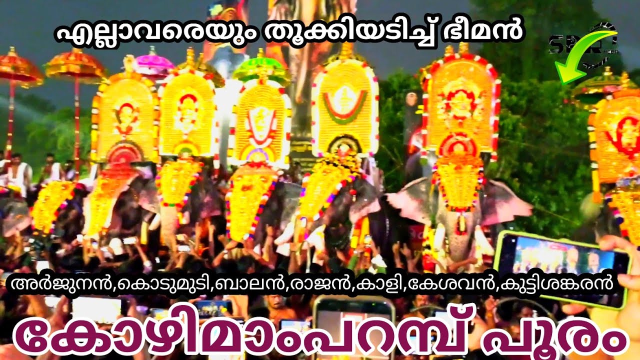 കോഴിമാംപറമ്പ് പൂരം   കുട്ടിഴുന്നള്ളിപ്പ് അർജുനൻ,കൊടുമുടി,ബാലൻ,രാജൻ,കാളി,കേശവൻ,കുട്ടിശങ്കരൻ