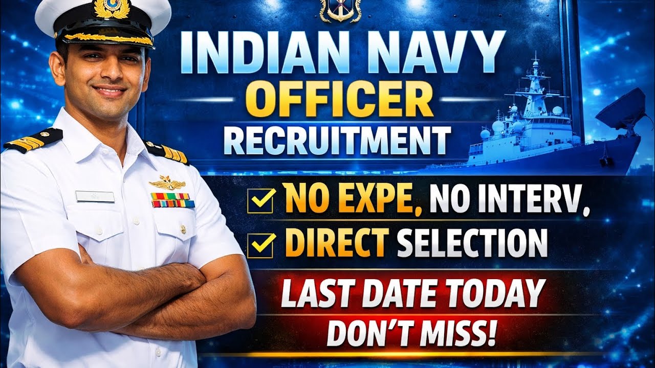 Indian Navy recruitment ✅డైరెక్ట్ సెలక్షన్ no exam no interview టుడే లాస్ట్ డేట్🏛️💻#india #job #navy