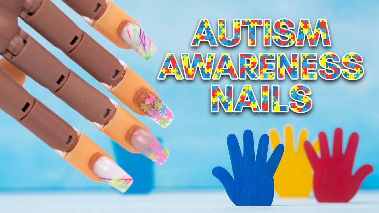 Autism Awareness Nails | Beautiful set of Acrylics ❤️💙💛💚