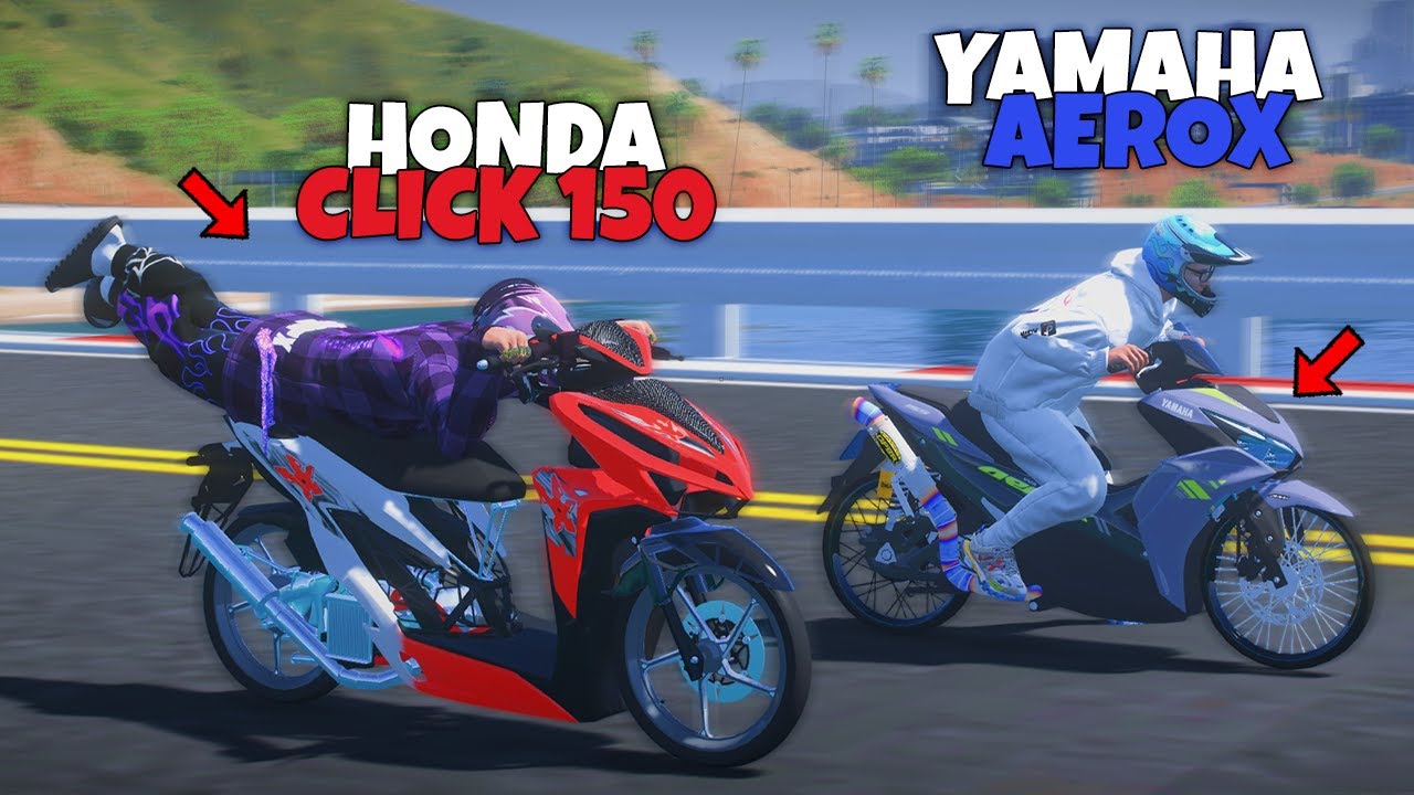 YAMAHA AEROX vs HONDA CLICK sa GTA 5 (SINO ANG MANANALO?) | SnoopX