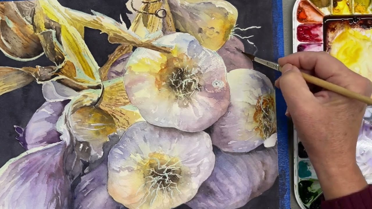 The Beauty of Garlic Captured in Watercolor - Part 3