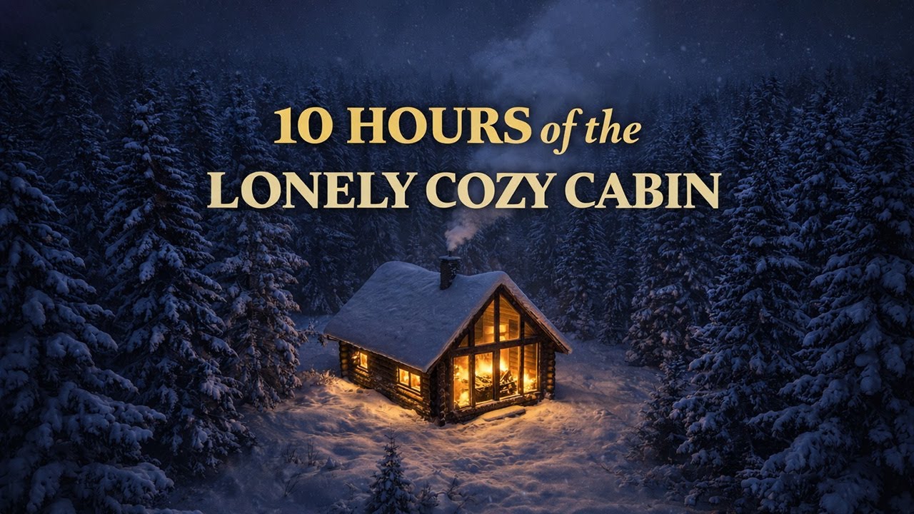 🔥 10 HOURS OF THE LONELY COZY CABIN | FIREPLACE, SNOWY FOREST & WINTER AMBIENCE ❄️