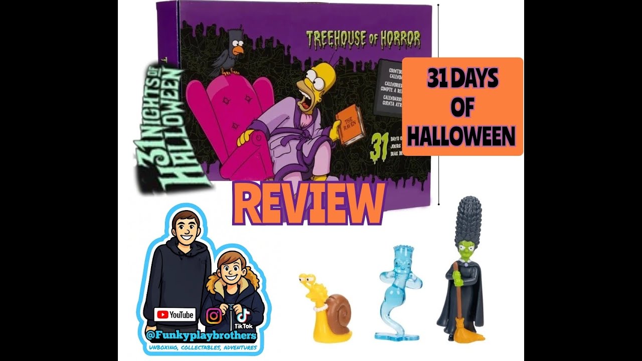 THE SIMPSONS TREE HOUSE OF HORROR 31 DAY ADVENT CALENDAR JAKKSPACIFIC MYSTERY FIGURE UNBOXING REVIEW