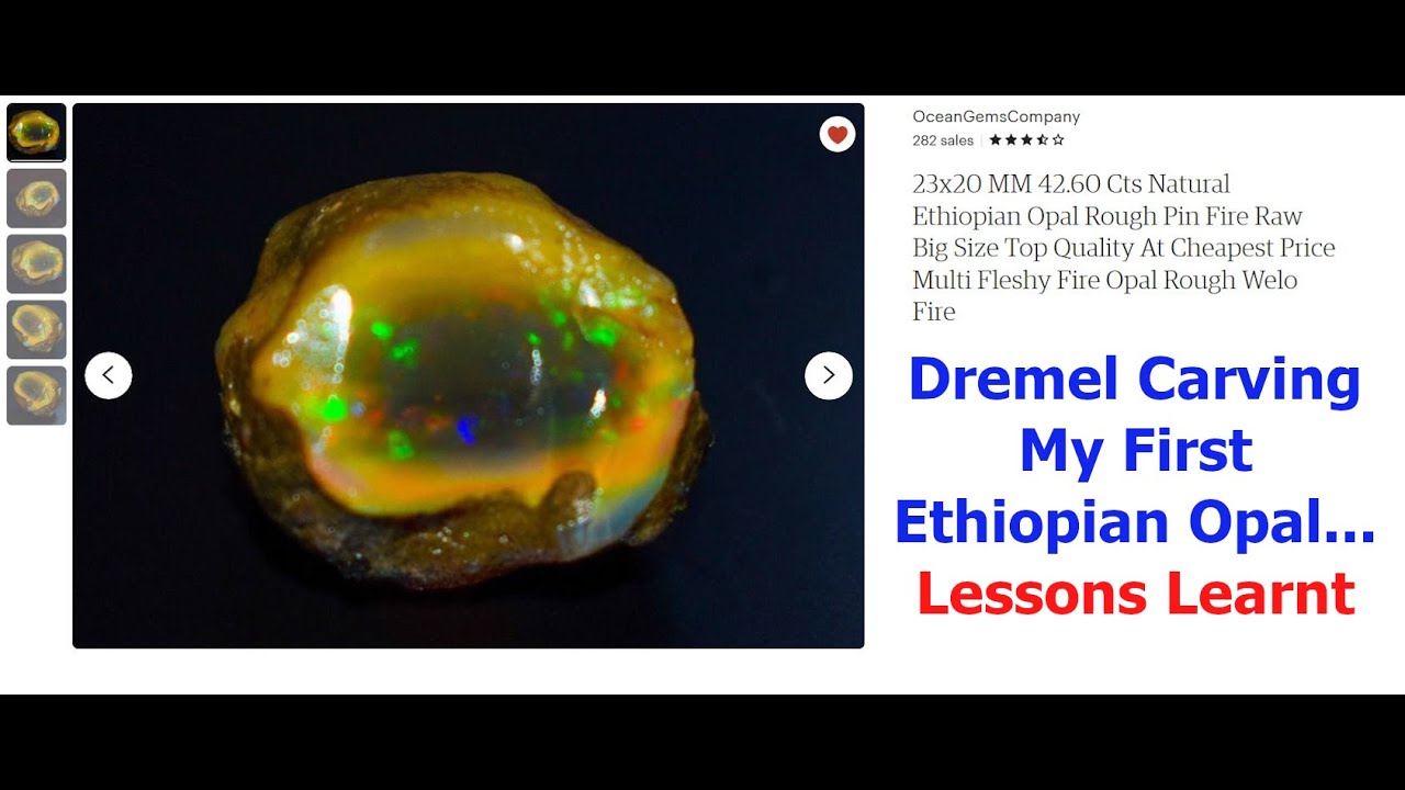 Ethiopian Opal Dremel Carving... Not a huge fan of Ethiopian opal at this stage