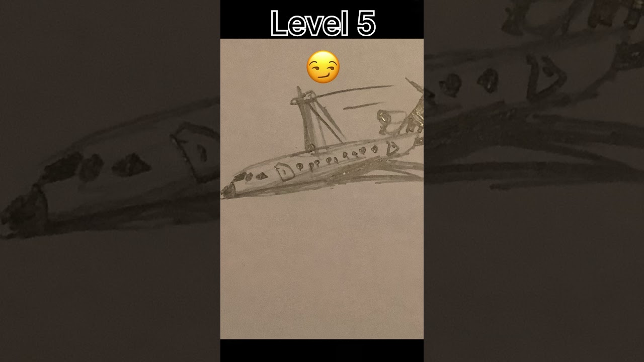 Level 1-8 plane drawing (watch till the end) #shorts #drawing #planes #ryanair #subscribe