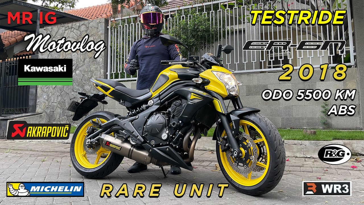 MOTOVLOG : #124 RARE BIKE, KAWASAKI ER6N YELLOW W/ AKRAPOVIC TITANIUM FULLSYSTEM
