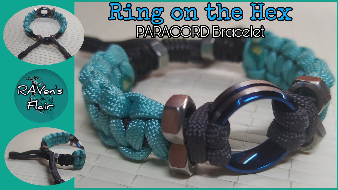 Ring on the Hex/my style Cobra knot Paracord bracelet/How to make