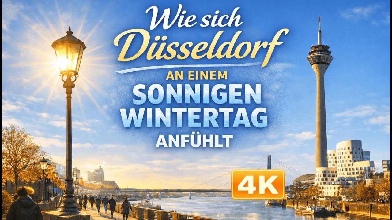 Wie sich Düsseldorf an einem sonnigen Wintertag anfühlt 4K 🇩🇪