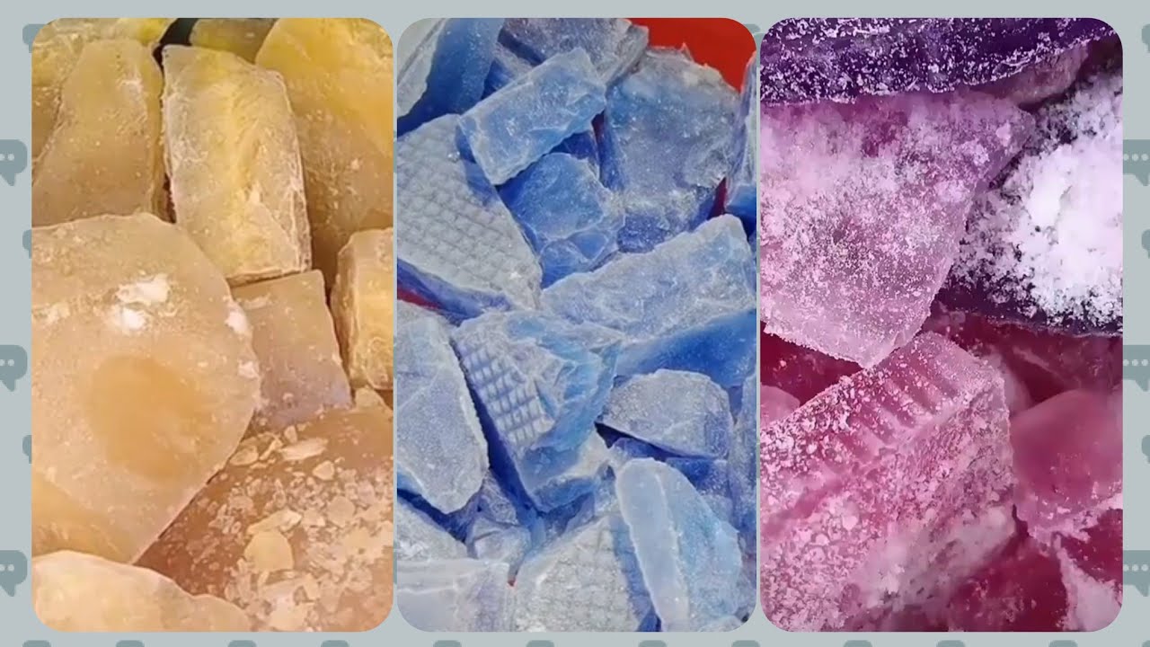 Hard ice asmr~ crunky hard ice 💙🧊💦 @lovelyhardiceeating614