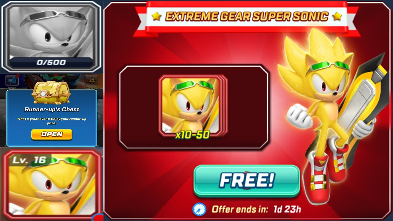 Sonic Forces Speed ​​battle - Extreme Gear Super Sonic New Chalanger Runner Бесплатные карты Битв...