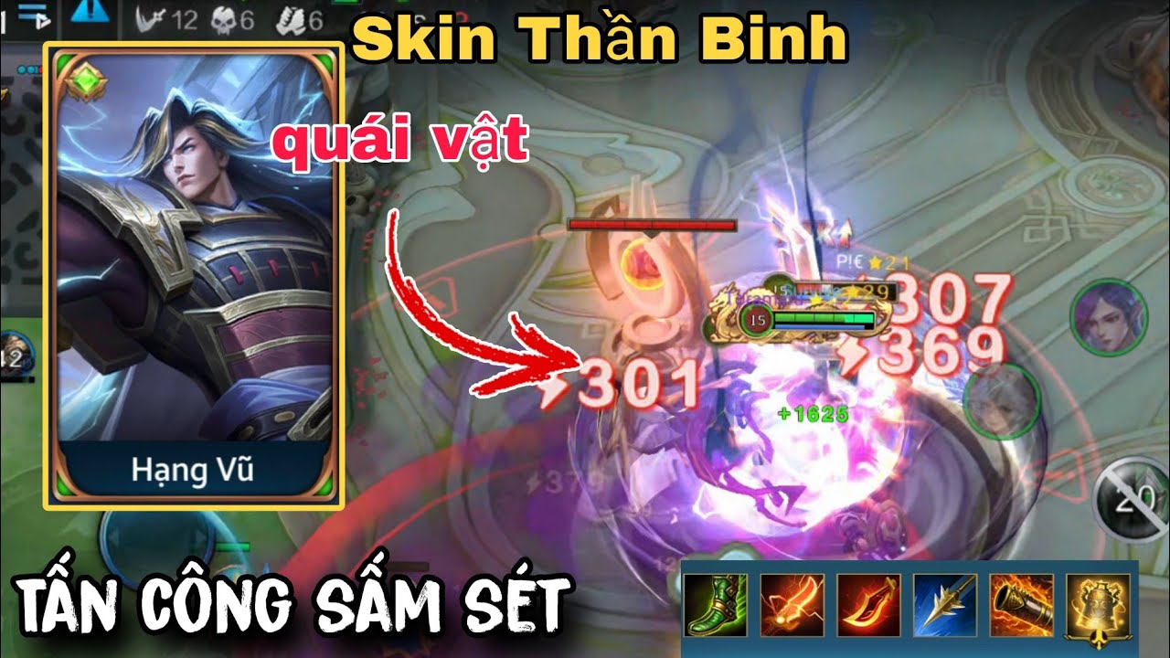 Test Skin thần binh Hạng Vũ Tấn Công Sấm Sét : Quái vật bất tử mạnh khủng khiếp Heroes Evolved 