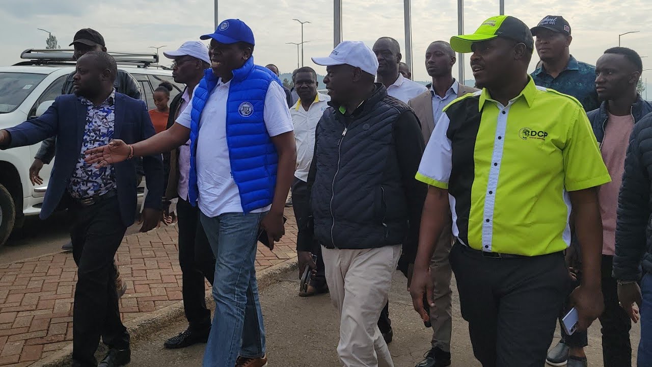 Opposition leaders led by Riggy G  arrive at kisumu Airport