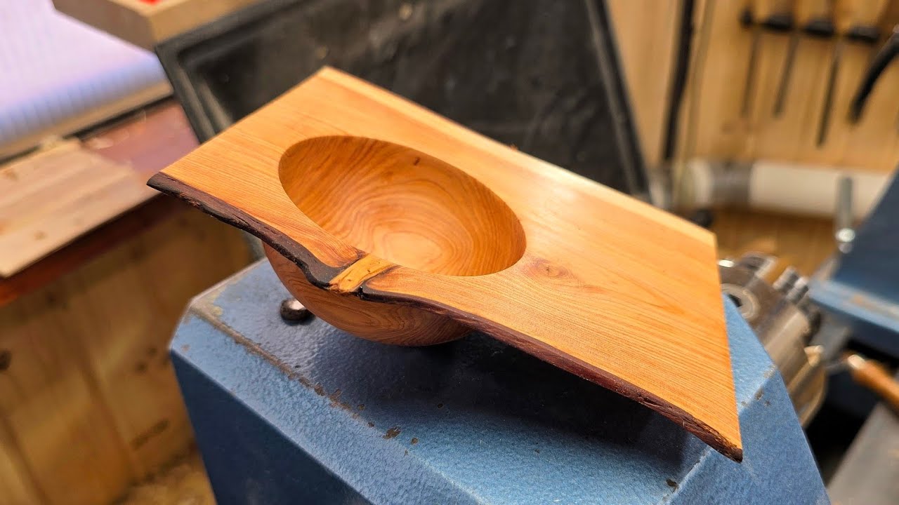 WOODTURNING Juniper Off-Center Thin Display Bowl