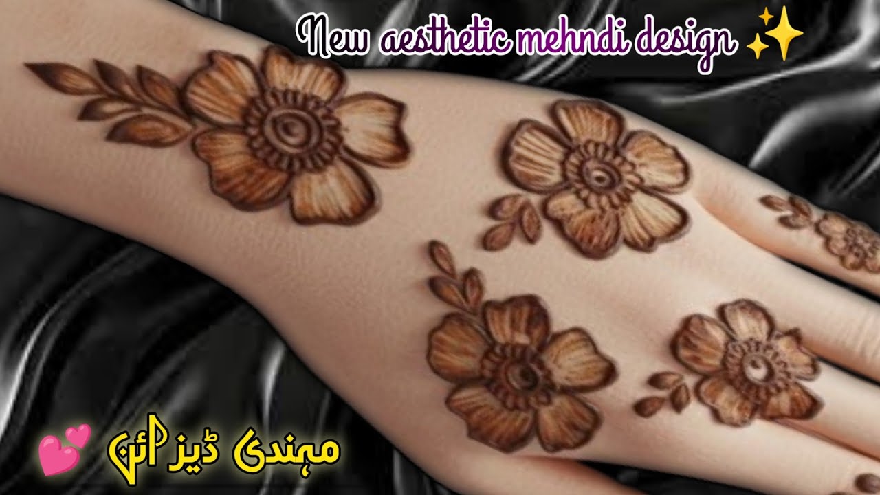 Aesthetic flower mehndi design 😍🌺Day1/15 Easy mehndi design| fronthand mehndi design | mehandi
