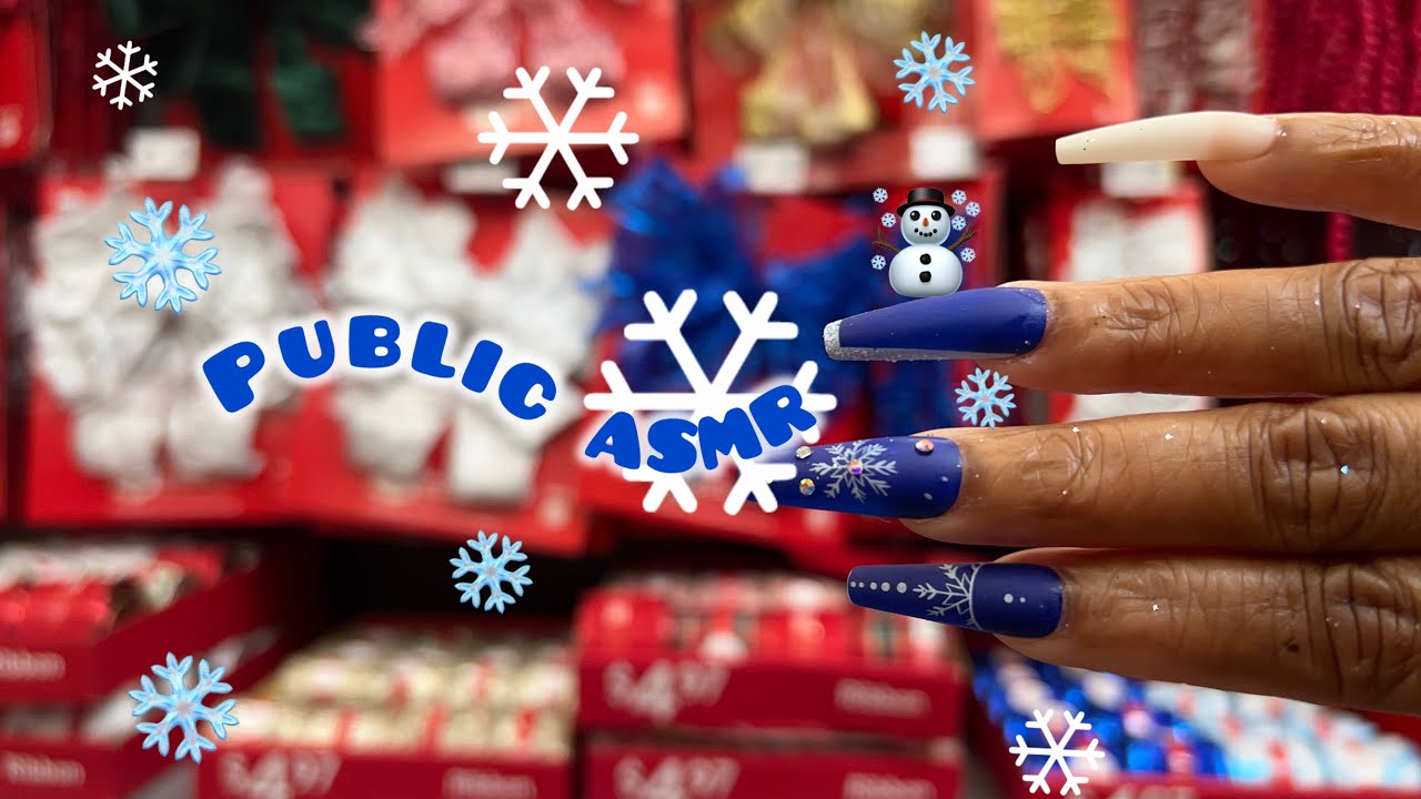 PUBLIC ASMR | Christmas Edition | No Talking, Camera tapping, scratching and More! 🎅🏾🎄