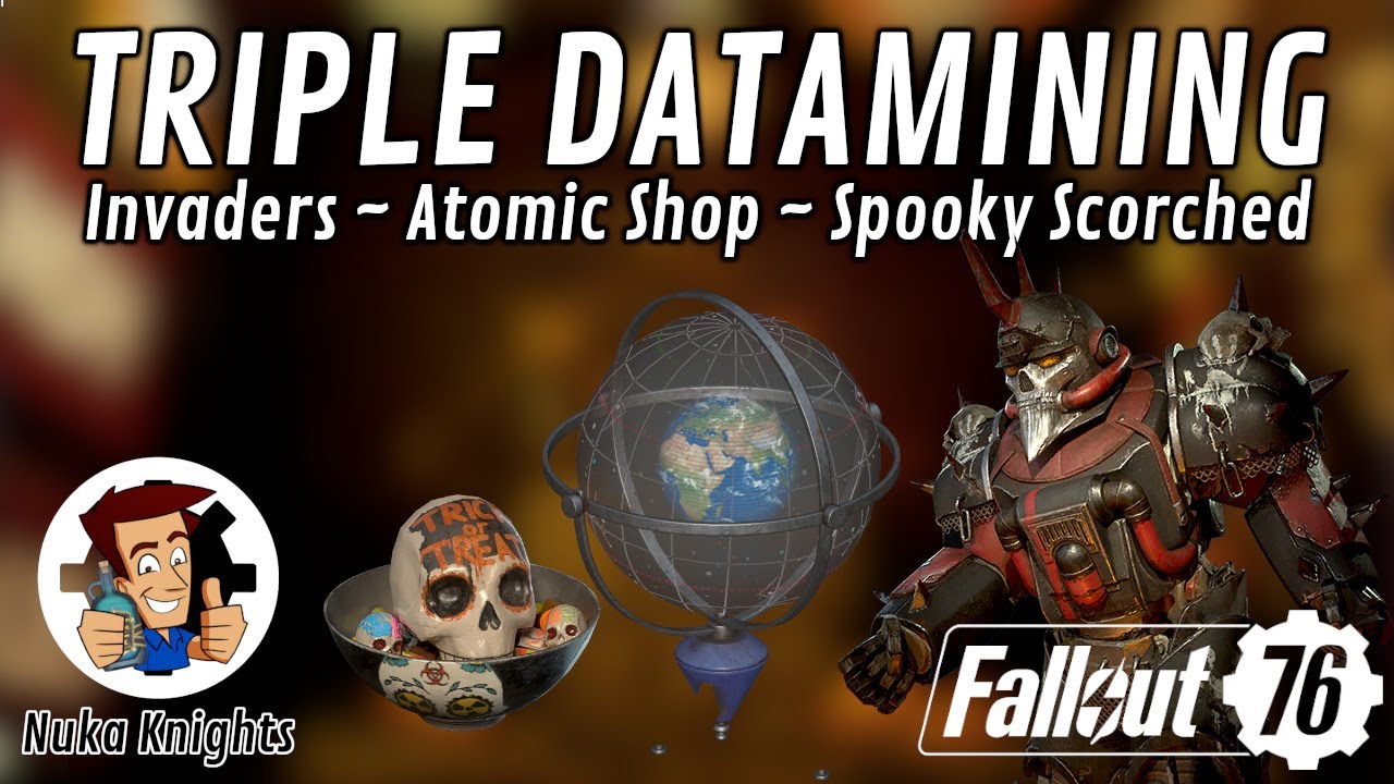 Fallout 76 PTS: Triple Datamining - Invaders - Atomic Shop - Spooky Scorched new Rewards / Datamine