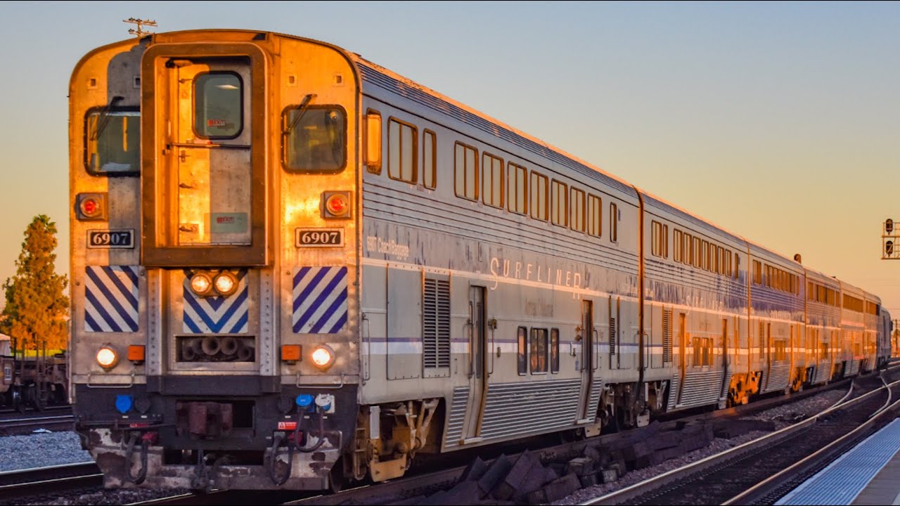 Amtrak and BNSF trains at Commerce and Santa Fe Springs