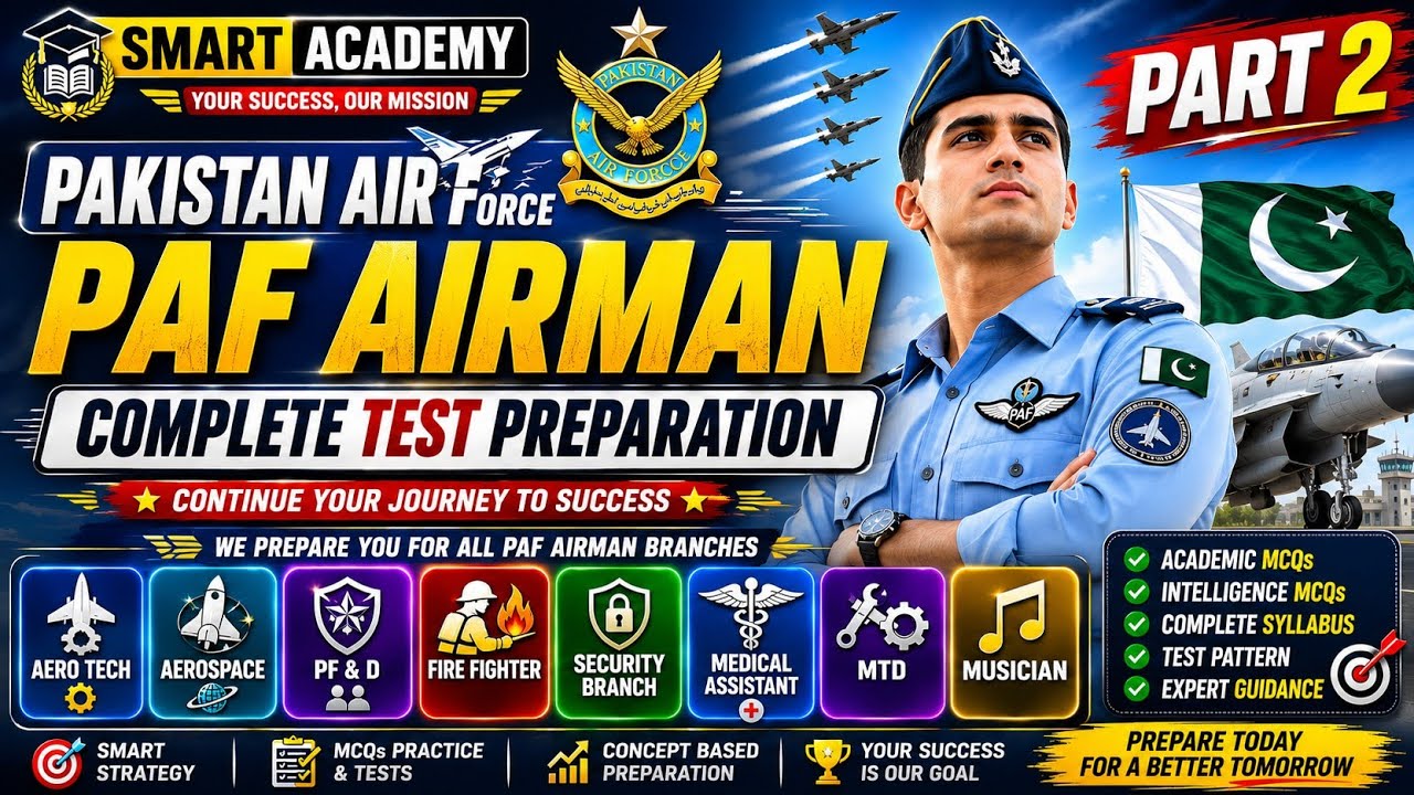 PAF Airman Complete Test Preparation Part 2 | Aero Tech, Aerospace, PF & DI, Fire Fighter, Security
