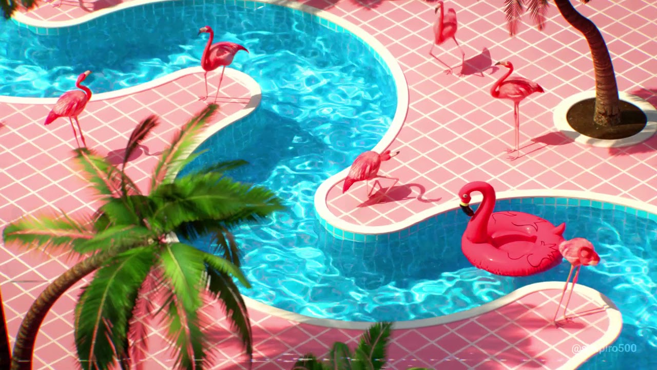 flamingo pool party
