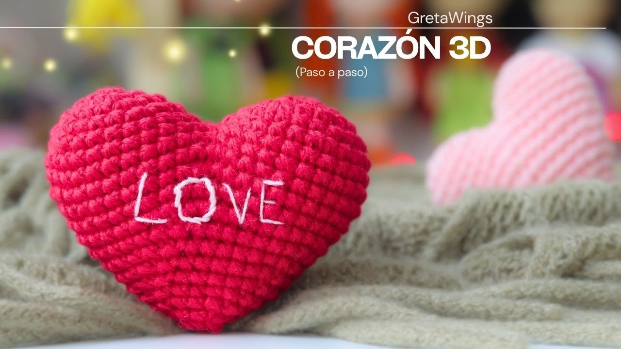 C&oacute;mo tejer un CORAZ&Oacute;N a Crochet S&Uacute;PER F&Aacute;CIL y r&aacute;pido | Especial San Valent&iacute;n | @gretawings