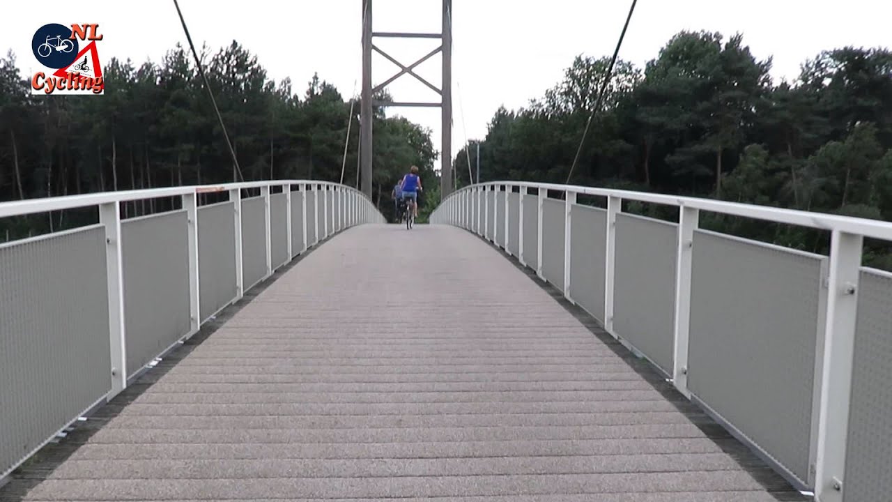 Ride over the wooden cycle bridge at Grubbenvorst (NL)