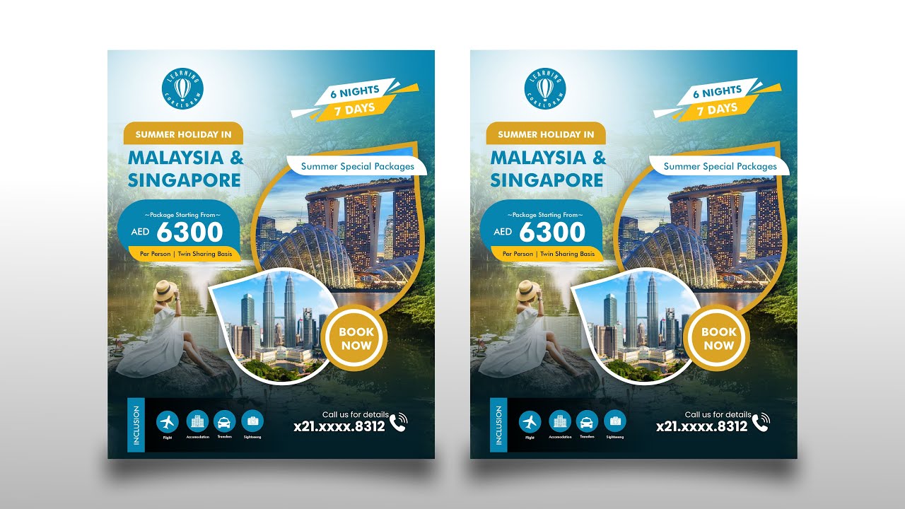 Instagram Posting Design | Travel Flyer in CorelDraw
