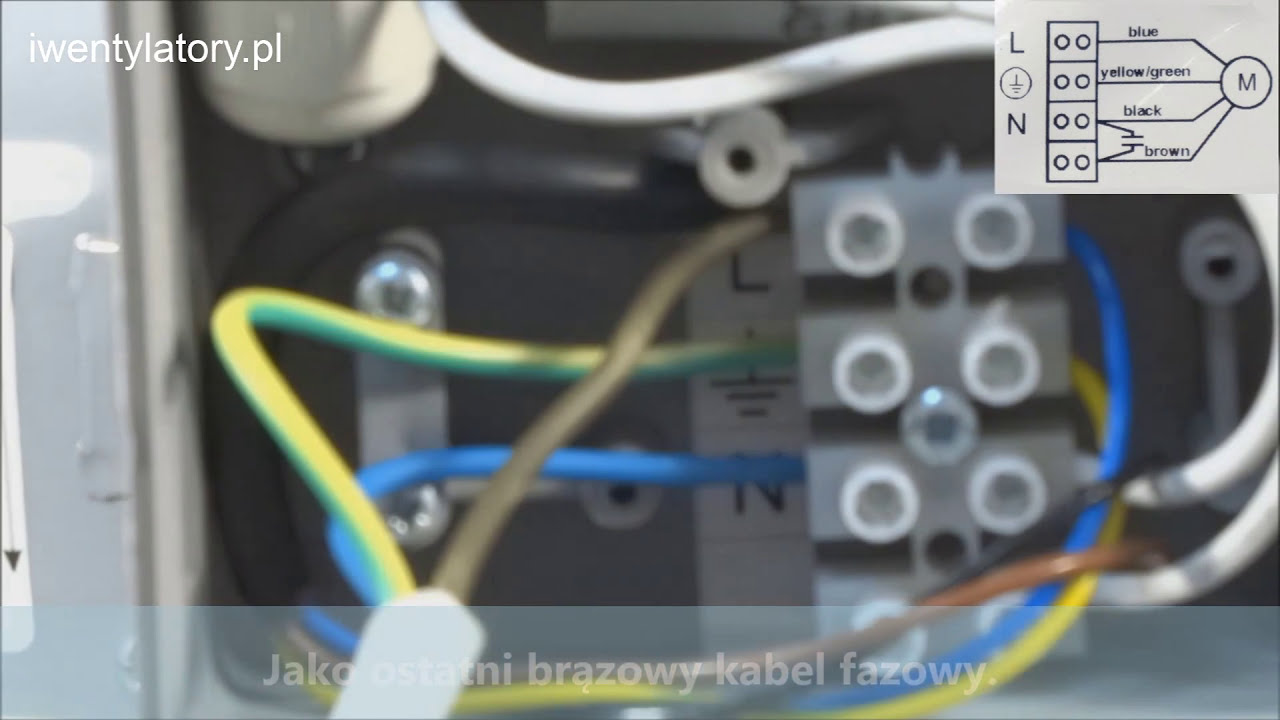 Wentylator wyciągowy Dalap RCV podłączenie elektryczne