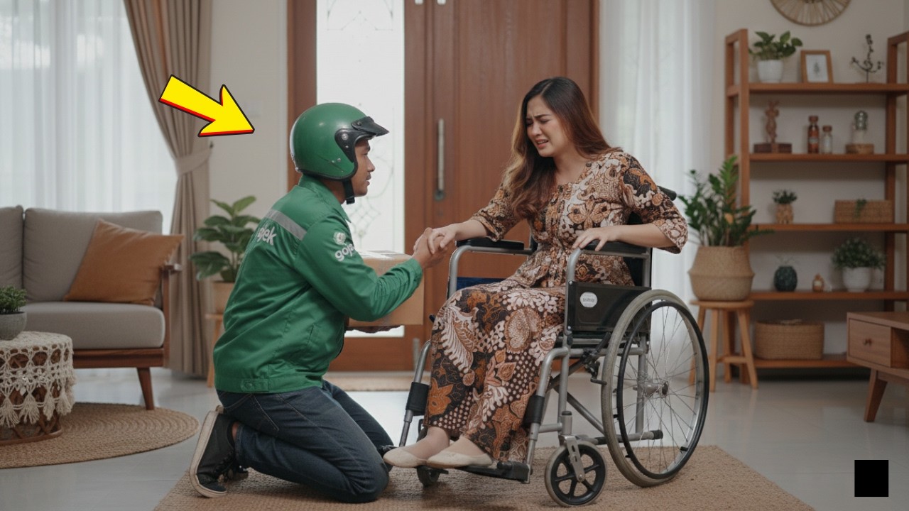 Wanita Ini ditinggal Sendiri Dirumahnya Untung Ada Kurir Ini Yang Membantunya Dari Kursi Roda
