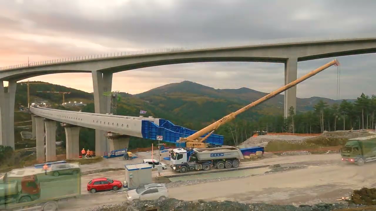 Narivanje zadnjega segmenta viadukta Gabrovica