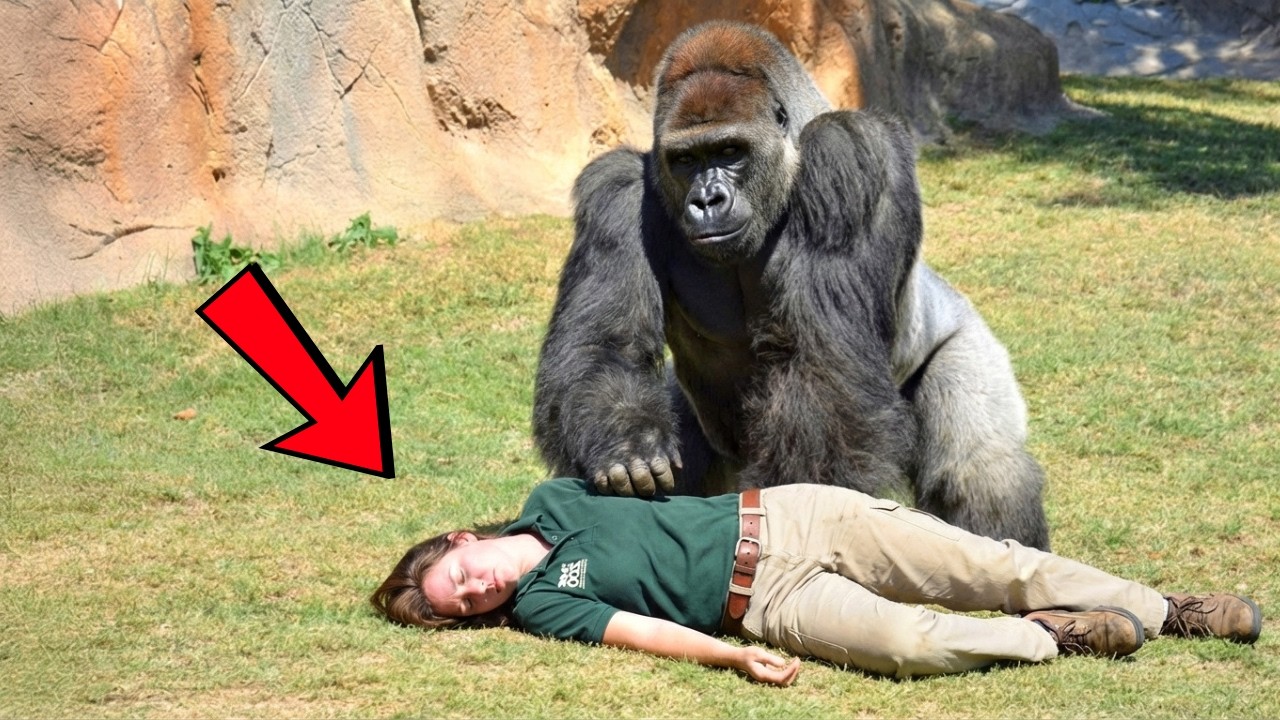 Gorilla Won’t Leave Its Keeper. When Help Arrives, Everyone Freezes | animal stories