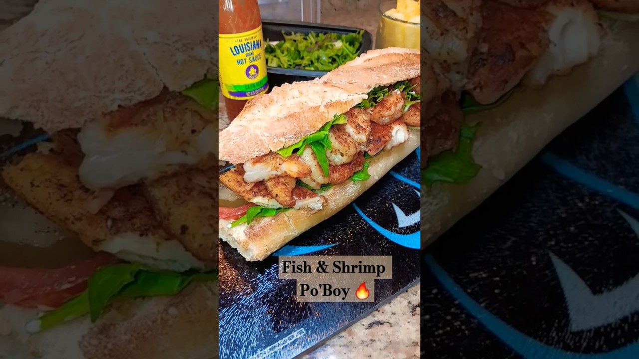 New Orleans Style Fish & Shrimp Po' Boy Sandwich 😉 