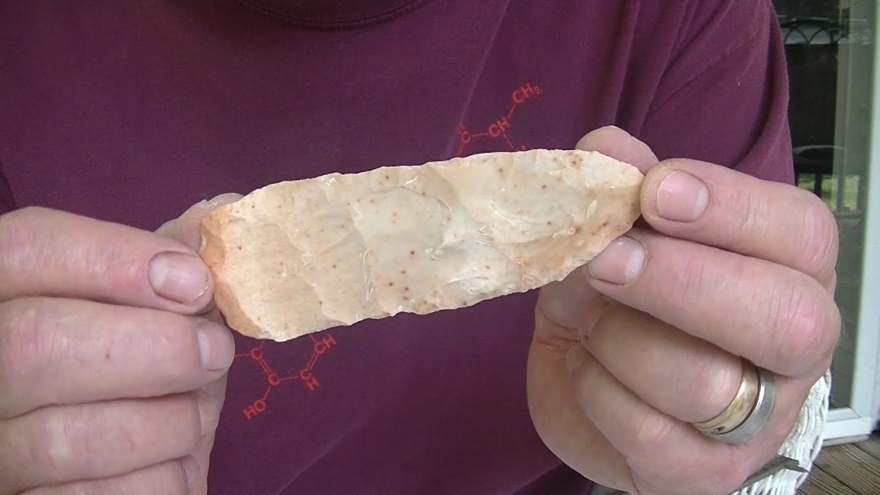 Flint Knapping ABO EXPERIMENT getting a very thin preform blade of Keokuk with small piece of antler