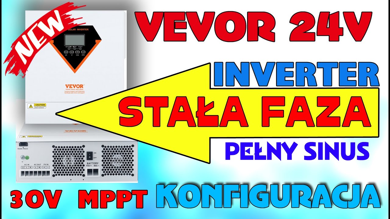 TEST New iNVERTER VEVOR 24V - MAŁY ale MOCARZ! STAŁA FAZA