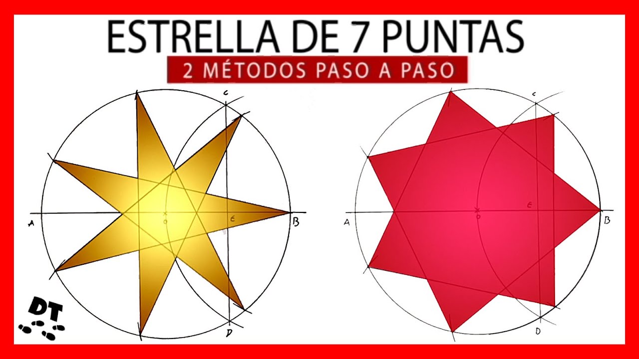 💥 Como dibujar una ESTRELLA de 7 puntas | Polígonos estrellados | Dibujo técnico paso a paso