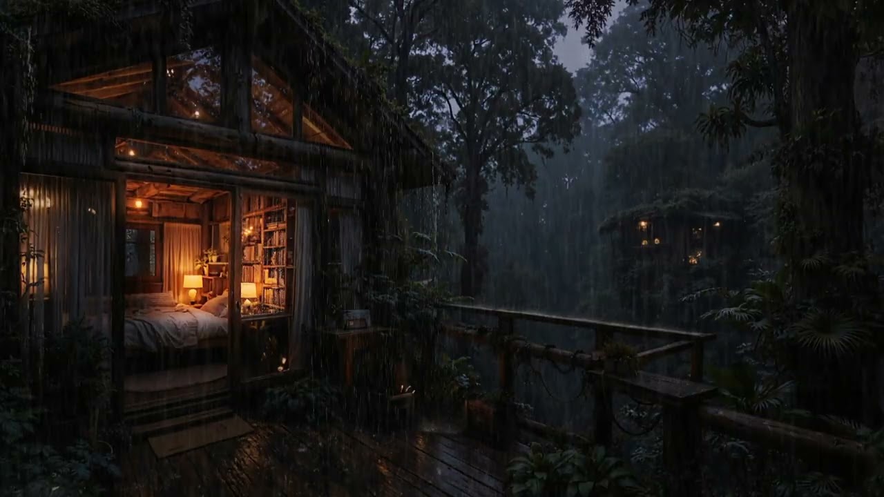 Cozy Forest Cabin Surrounded by Gentle Rain 🌲 | Peaceful Sleep Ambience