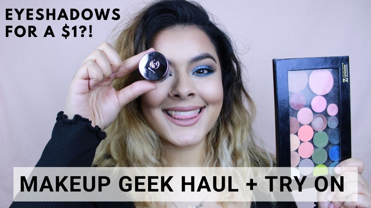 EYESHADOWS, GLITTER, AND BRONZER FOR $1?! (Makeup Geek Haul + Tutorial)